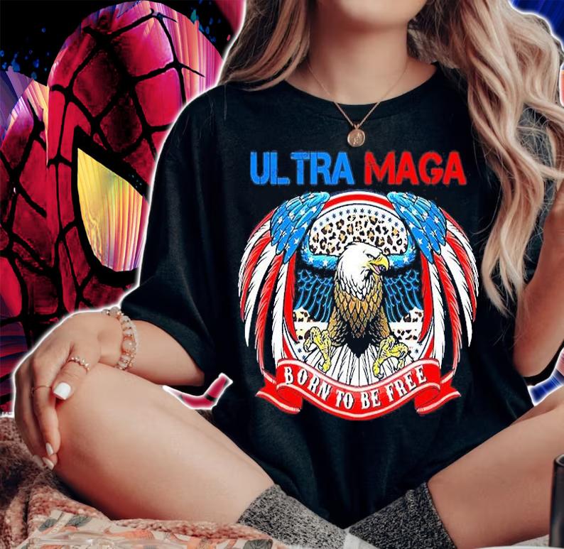 Ultra Mega Vintage Pro Trump Us Flag Anti Biden T-Shirt woman shirt