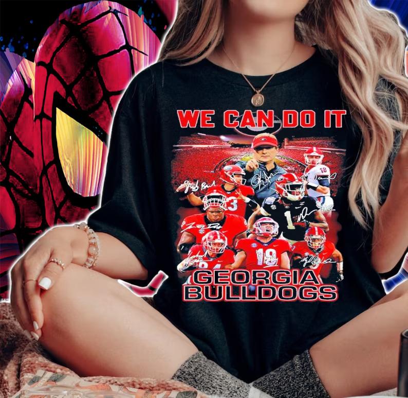 We Can Do It Georgia Bulldogs Signatures Shirt woman shirt