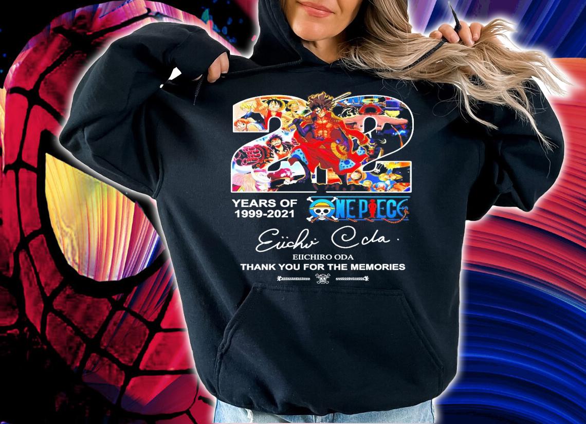 22 years of 1999-2021 One Piece Eiichiro Oda signature shirt