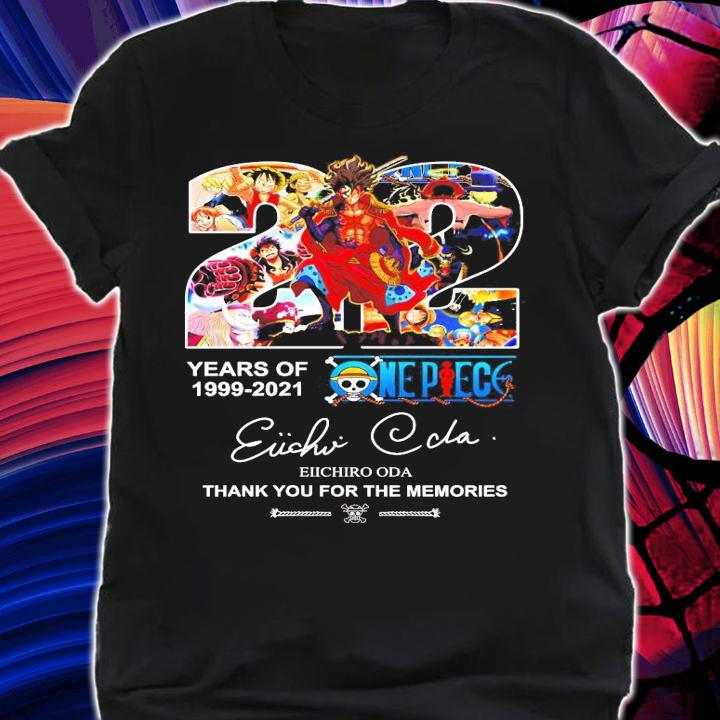 22 years of 1999-2021 One Piece Eiichiro Oda signature shirt