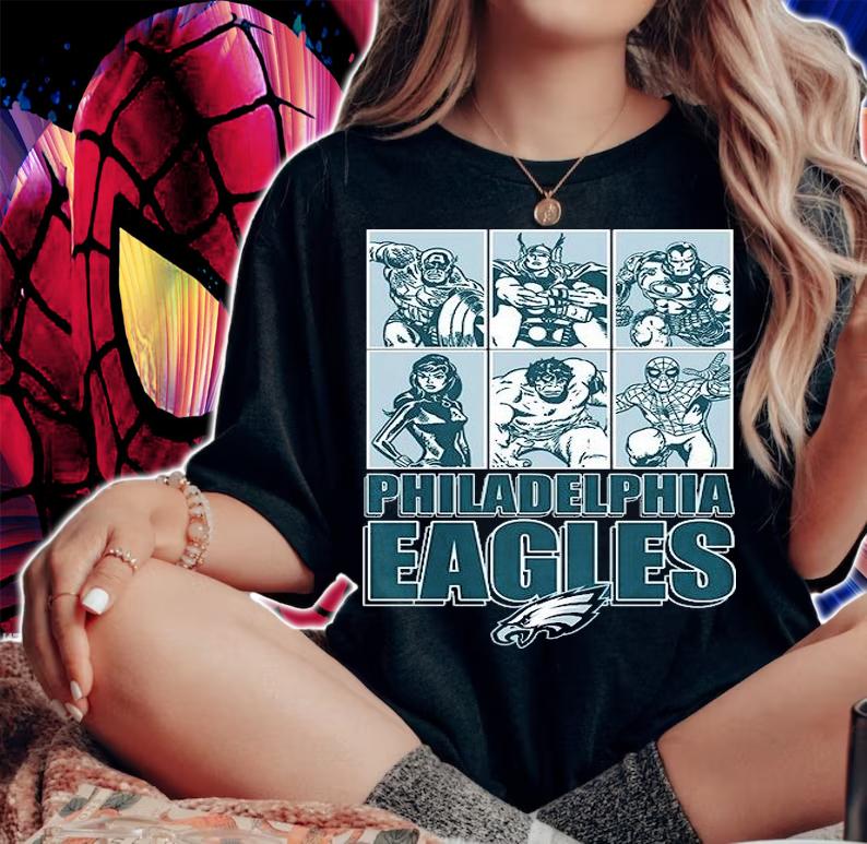Philadelphia Eagles Disney Marvel Avengers Line-Up shirt
