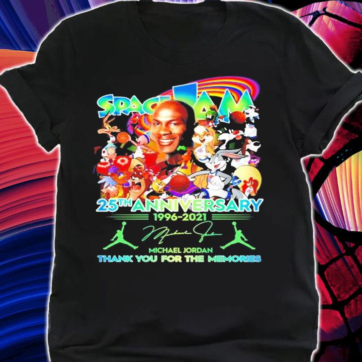 Space Jam 25th anniversary 1996-2021 Michael Jordan signature t-shirt