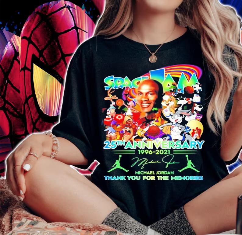 Space Jam 25th anniversary 1996-2021 Michael Jordan signature t-shirt