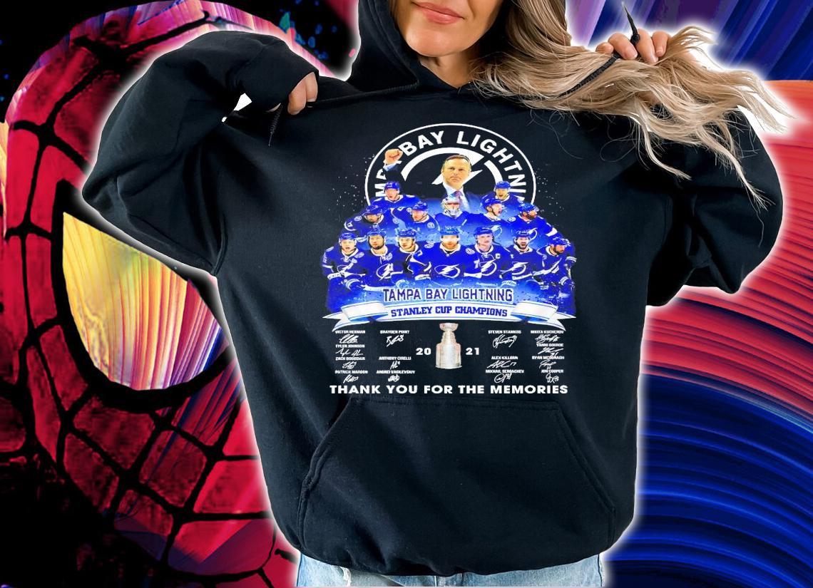 Tampa Bay Lightning Stanley Cup Champion signatures thank you for the memories shirt hoodie