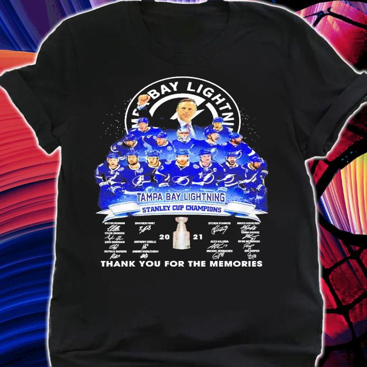 Tampa Bay Lightning Stanley Cup Champion signatures thank you for the memories shirt shirt