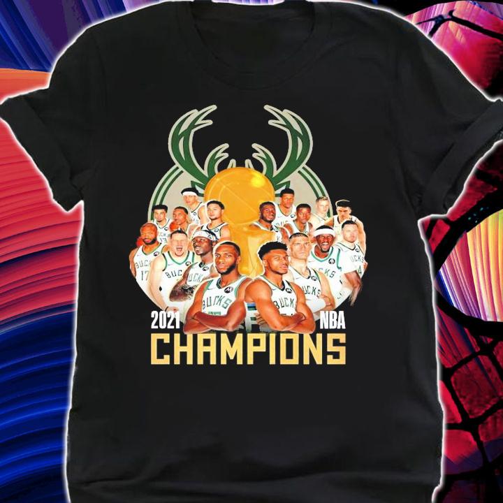 Bucks 2021 NBA Champions all team shirt