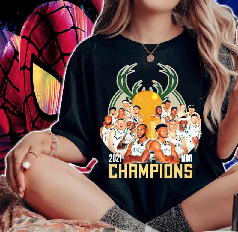 Bucks 2021 NBA Champions all team shirt