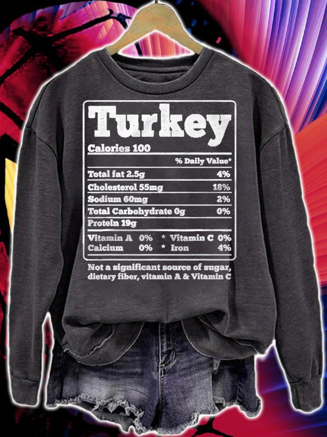 Turkey Facts Ingredients Funny Foodies Thanksgiving Shirt