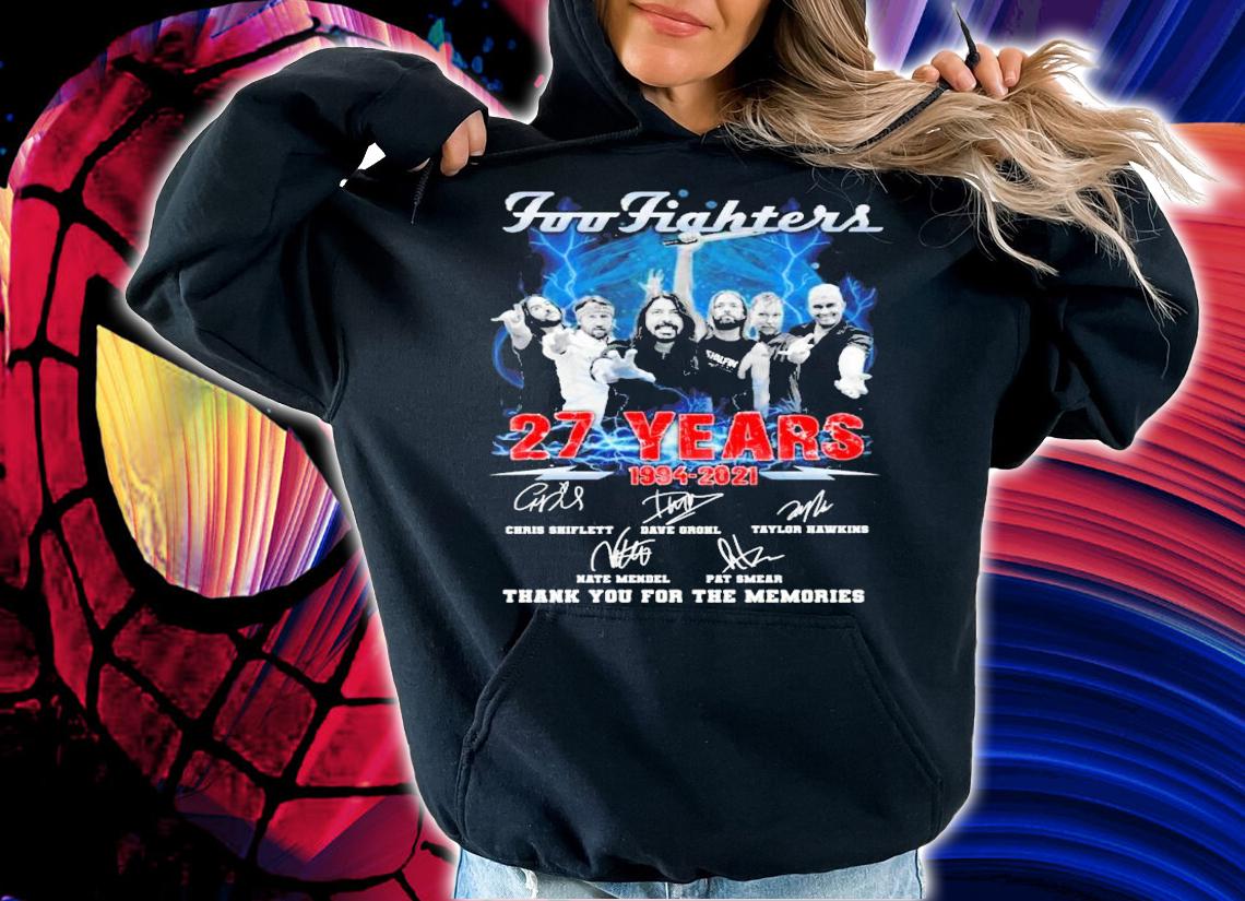 Foo Fighters 27 years 1994-2021 signatures t-shirt