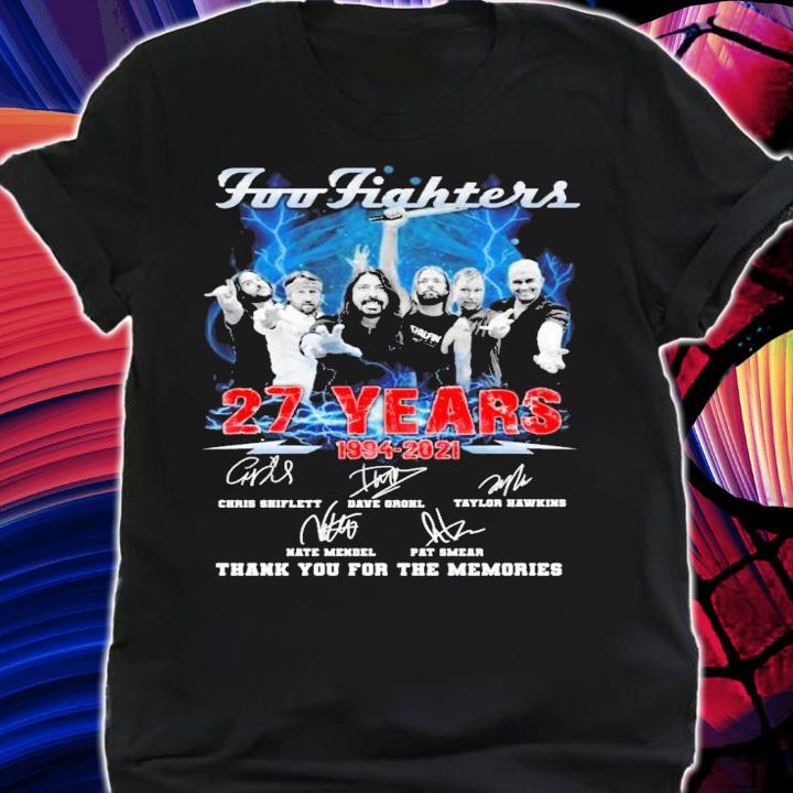 Foo Fighters 27 years 1994-2021 signatures t-shirt