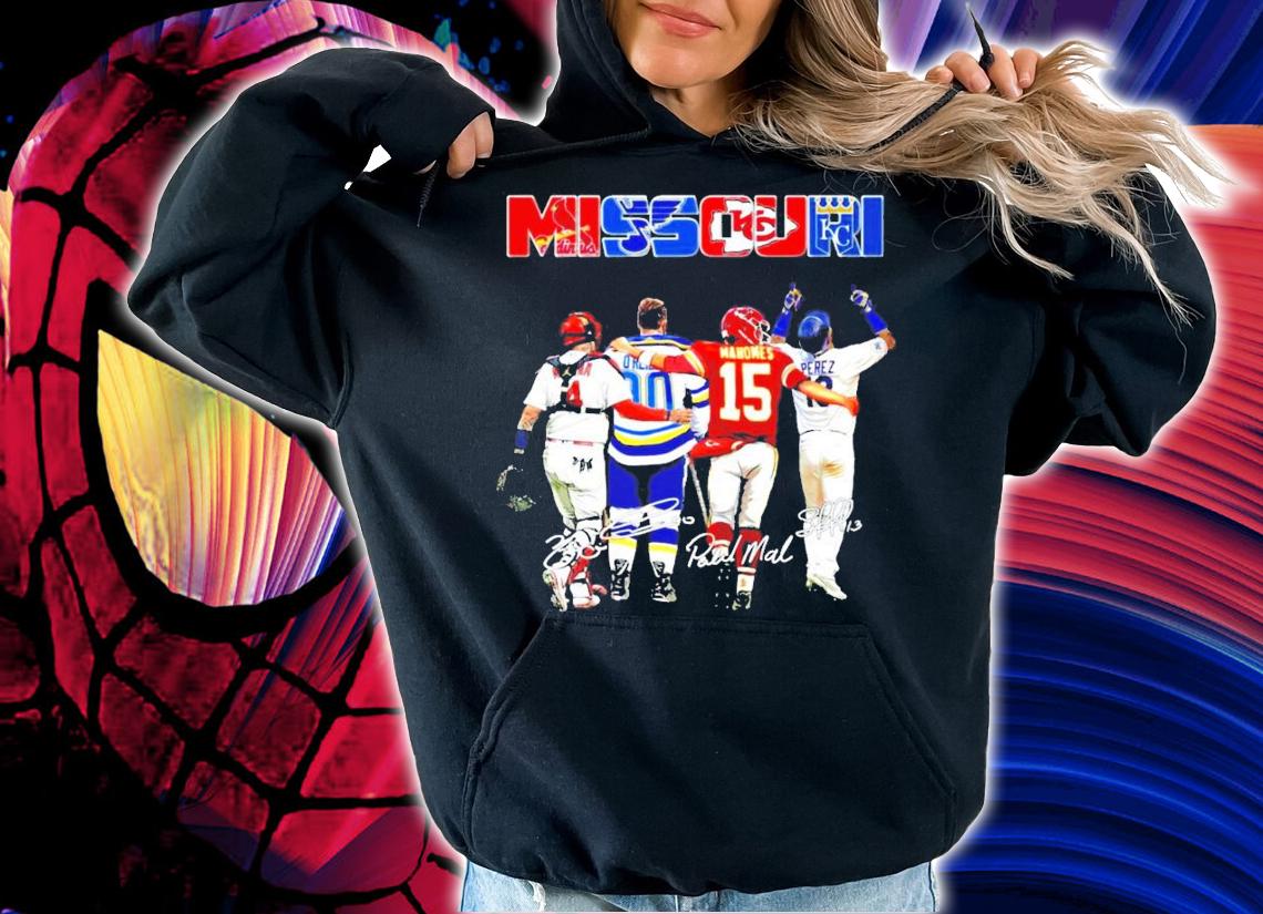 Missouri Yadier Molina Ryan OReilly Patrick Mahomes Salvador Perez signatures t-shirt hoodie