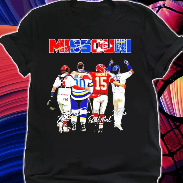 Missouri Yadier Molina Ryan OReilly Patrick Mahomes Salvador Perez signatures t-shirt shirt