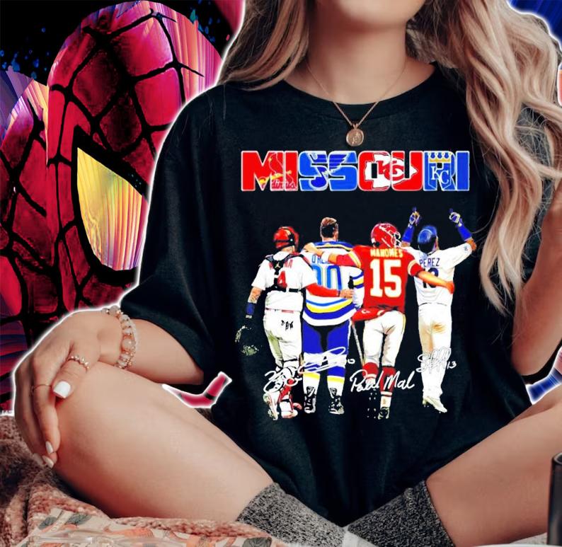 Missouri Yadier Molina Ryan OReilly Patrick Mahomes Salvador Perez signatures t-shirt woman shirt