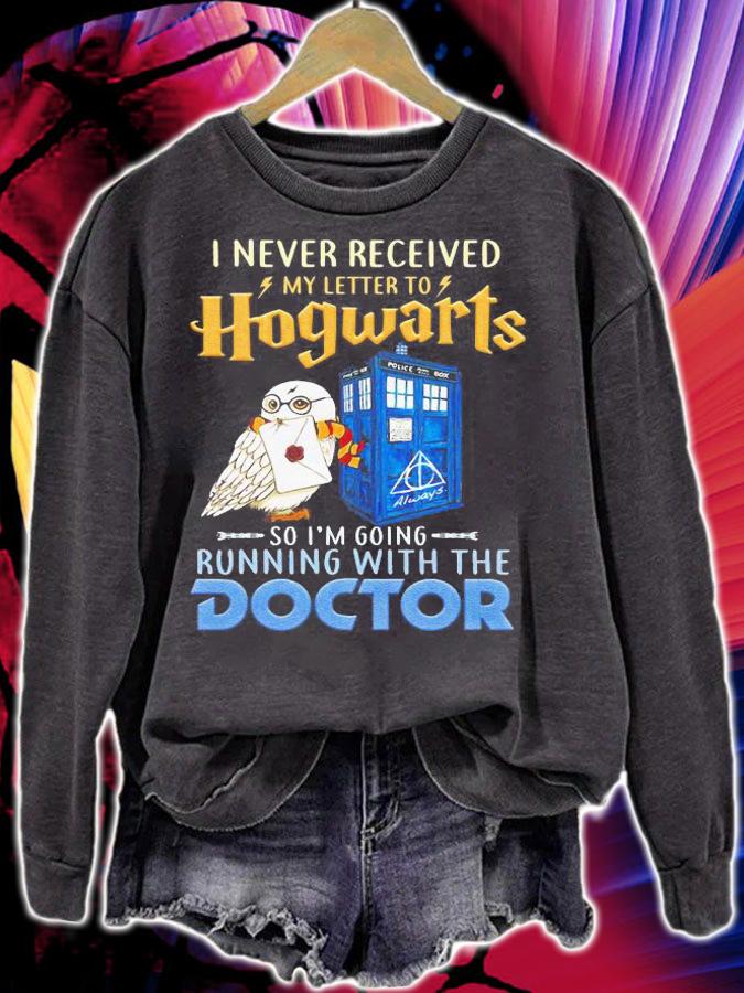 Never Received Letter Hogwarts Im Going Running Doctor Who t-shirt