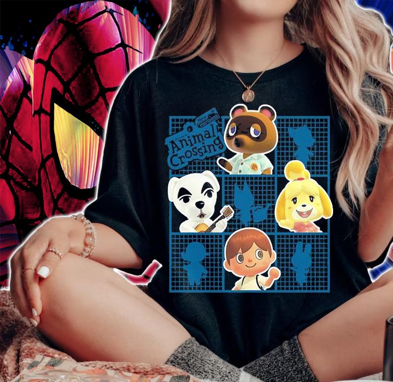 New Horizons Welcome to Animal Crossing Resident Grid T-shirt woman shirt