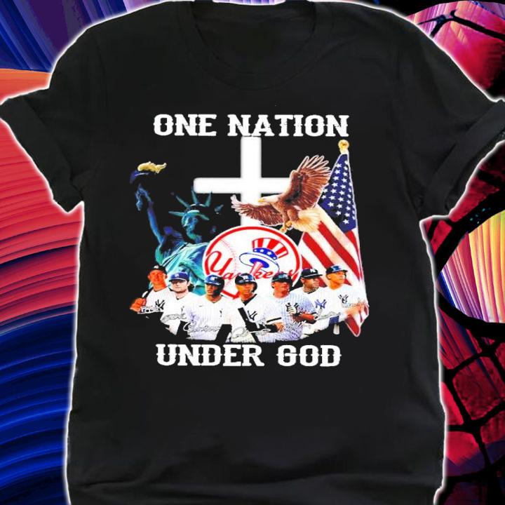 One nation under god New York Yankees signatures shirt shirt