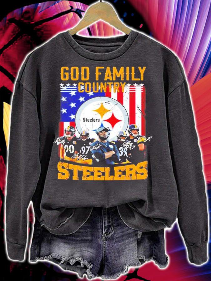 Pittsburgh Steeler god family country signatures shirt sweatshirt