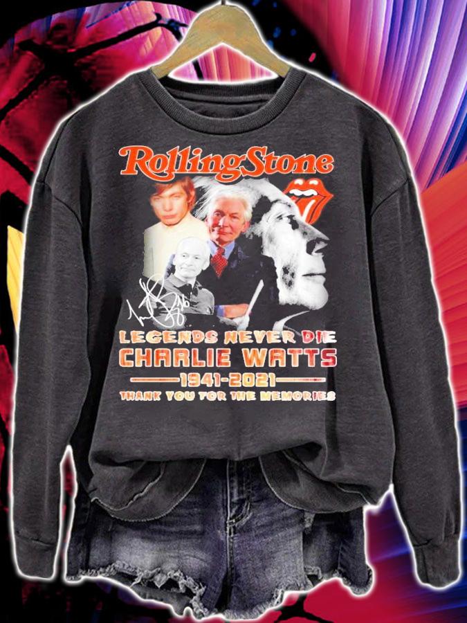 Rolling Stone legends never die Charlie Watts signature shirt sweatshirt