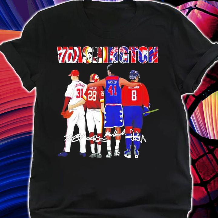 Washington Max Scherzer Darrell Green Unseld Rui Hachimura signatures shirt shirt