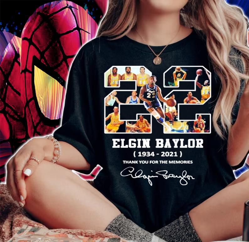 22 Elgin Baylor 1934 2021 thank you for the memories signature shirt