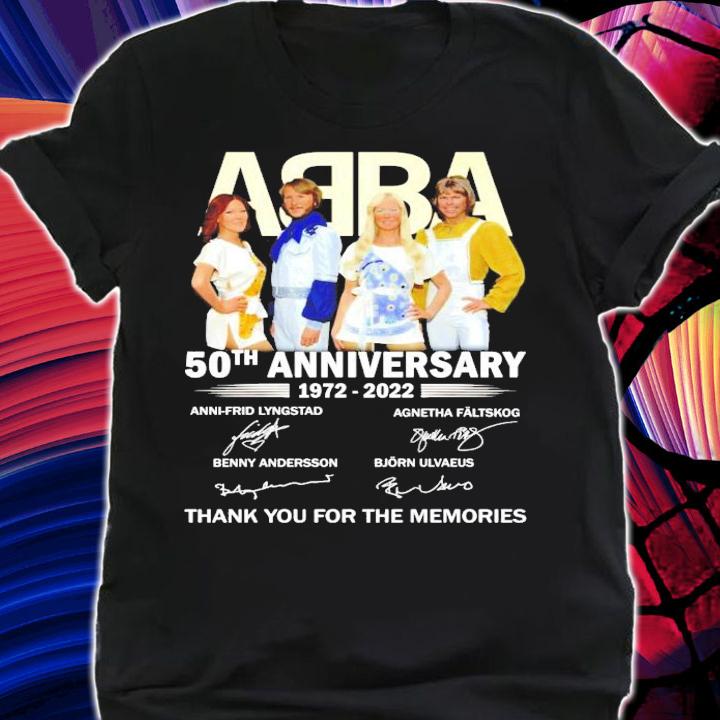 50th anniversary 1972-2022 ABBA signatures t-shirt