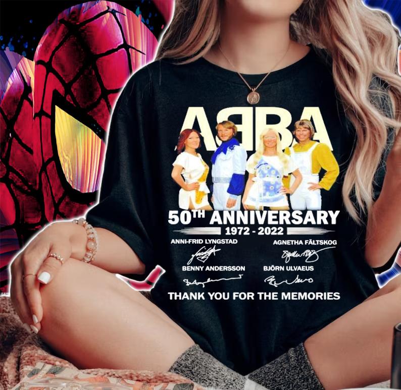 50th anniversary 1972-2022 ABBA signatures t-shirt