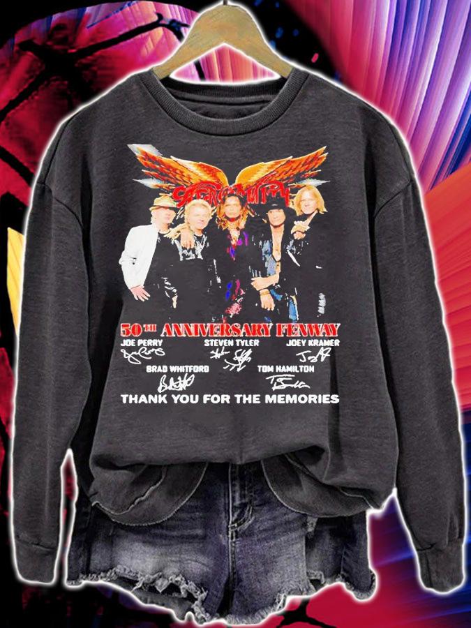 Aerosmith 50th anniversary Fenway thank You for the memories signatures T-shirt