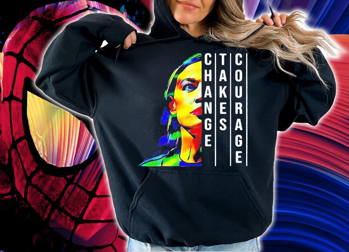 Alexandria Ocasio Cortez change takes courage T-shirt hoodie