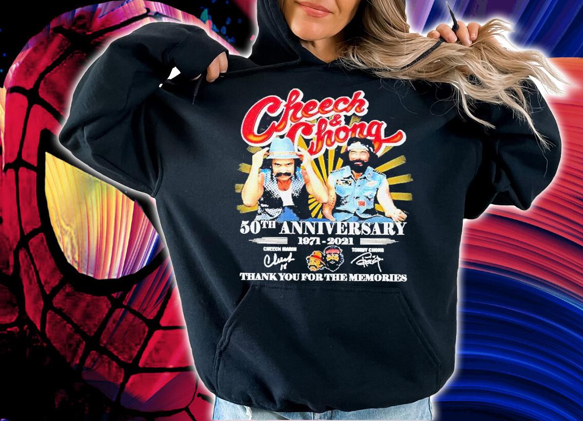 Cheech and Chong 50th anniversary 1971-2021 thank You for the memories signature T-shirt