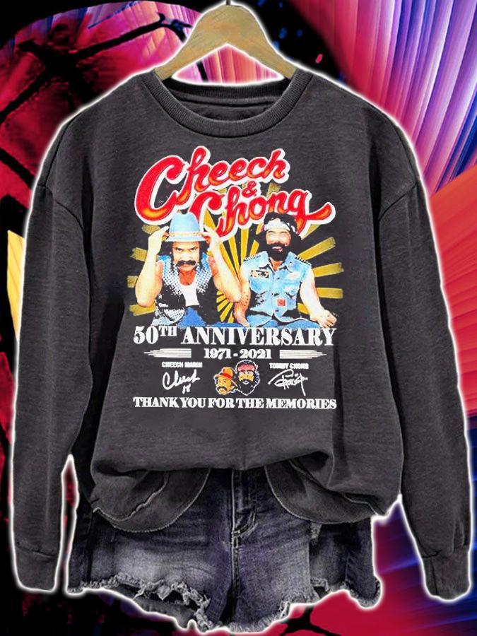 Cheech and Chong 50th anniversary 1971-2021 thank You for the memories signature T-shirt