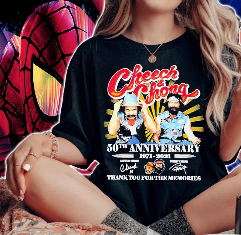 Cheech and Chong 50th anniversary 1971-2021 thank You for the memories signature T-shirt