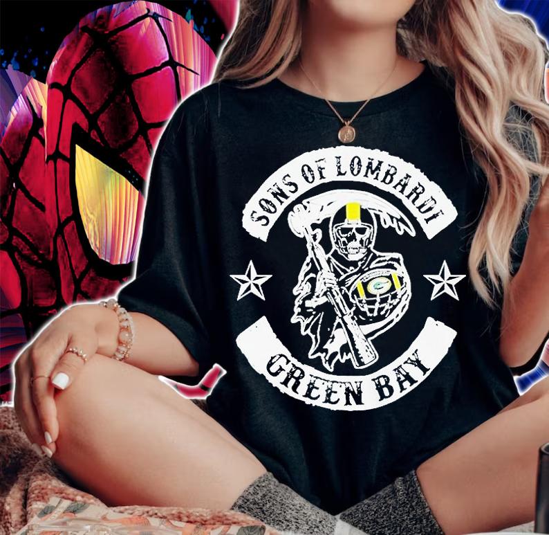 Death Skull Sons of Lombardi Green Bay Packers T-shirt