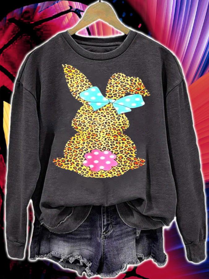 Happy Easter Leopard Bunny Rabbit Graphic shirt