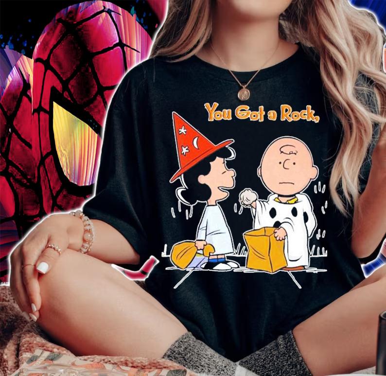 Lucy Van Pelt and Charlie Brown You can't a rock shirt Halloween shirt woman shirt