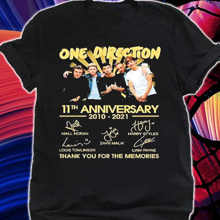 One Direction 11th Anniversary 2021-2021 thank You for the memories signature T-shirt shirt