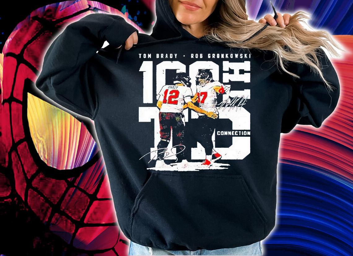Tom Brady and Rob Gronkowski 100th TD connection signature T-shirt