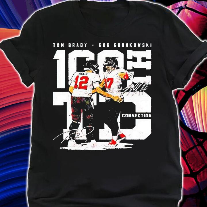 Tom Brady and Rob Gronkowski 100th TD connection signature T-shirt