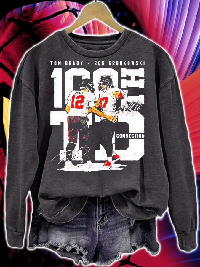 Tom Brady and Rob Gronkowski 100th TD connection signature T-shirt