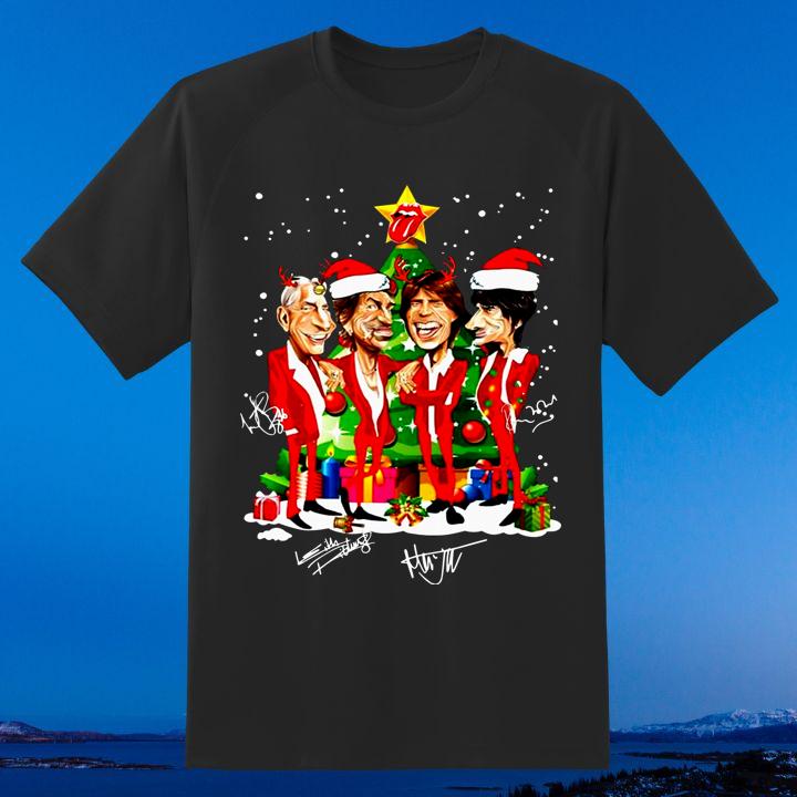 Exclusive Rolling Stones Christmas Shirt with Band Signatures – Limited Edition