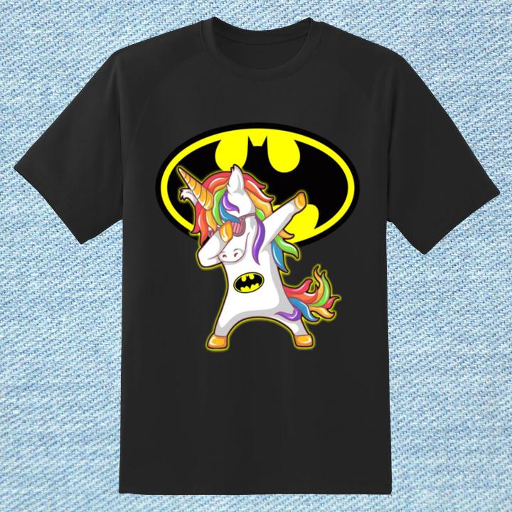 Cute Dabbing Rainbow Unicorn Hip Hop Batman Logo Shirt