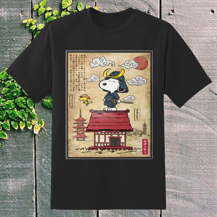 Peanuts Snoopy Woodstock Beagle Samurai In Japan T-Shirt