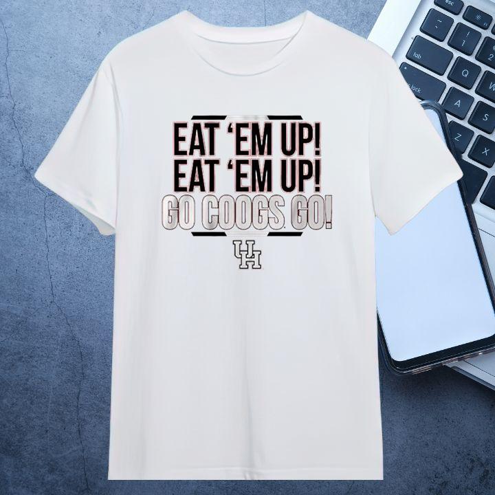 Eat 'Em Up Eat 'Em Up Go Coogs Go Houston Cougars Logo T-Shirt