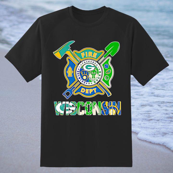 Fire Dept Wisconsin Sports Firefighter T-Shirt