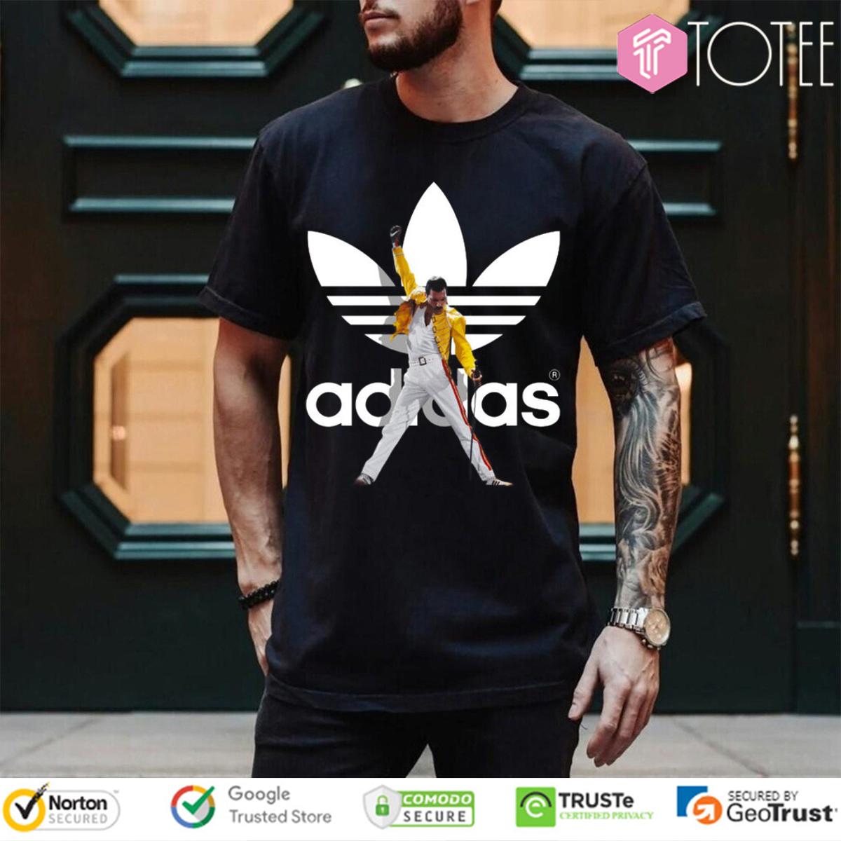 Freddie Mercury Parody Adidas Logo T-Shirt