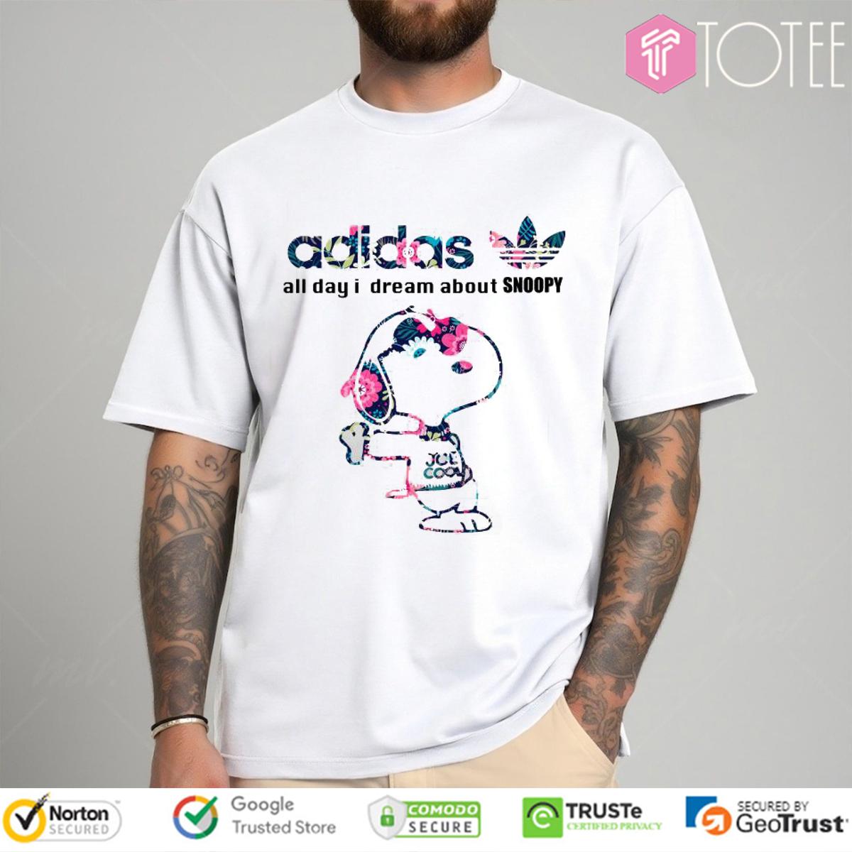 All Day I Dream About Snoopy Parody Adidas Logo T-Shirt