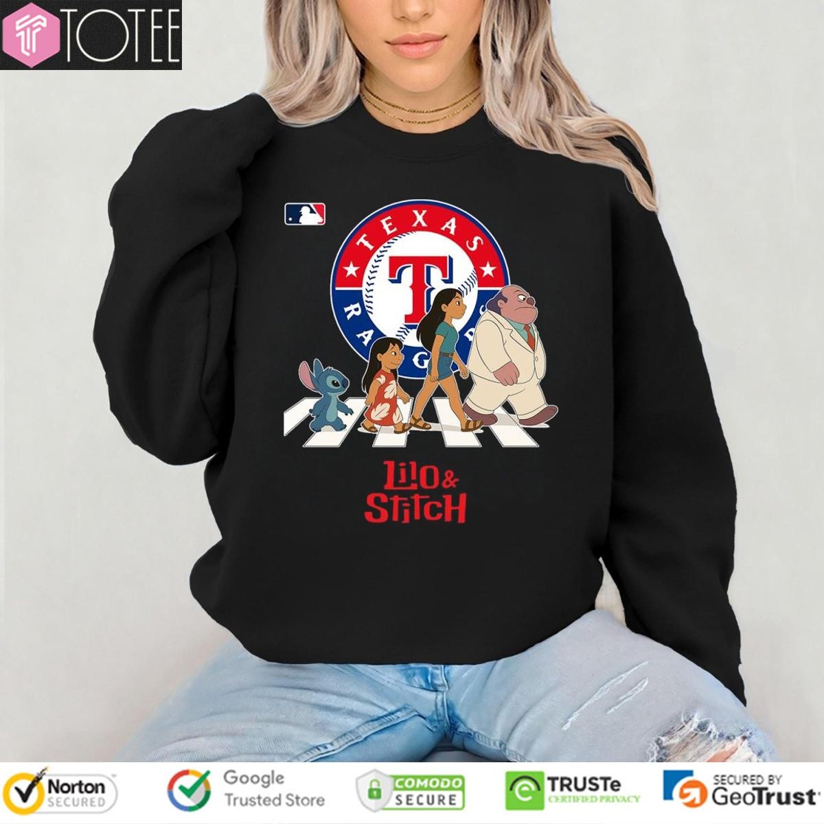 Texas Rangers Lilo And Stitch Abbey Road Sweatshirt
