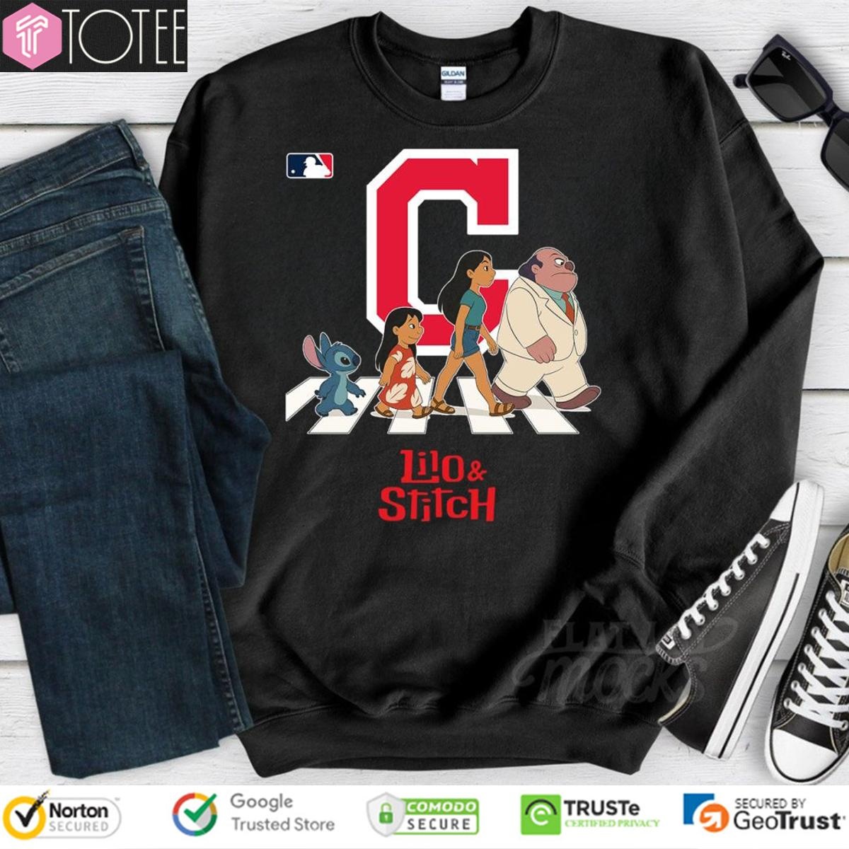 Cleveland Indians Lilo And Stitch Abbey Road Cleveland Guardians Sweatshirt