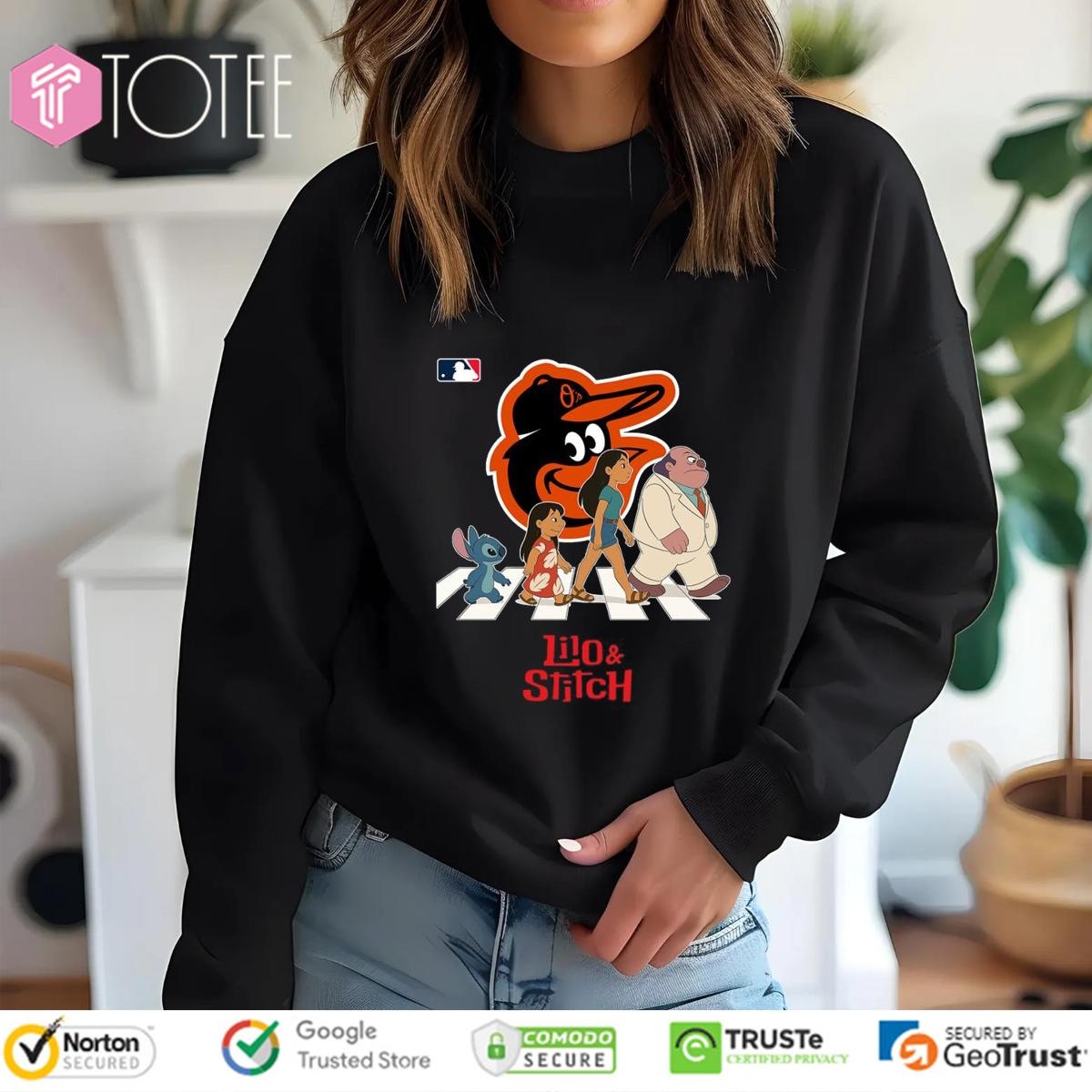 Lilo And Stitch Abbey Road Baltimore Orioles Baseball Sweatshirt