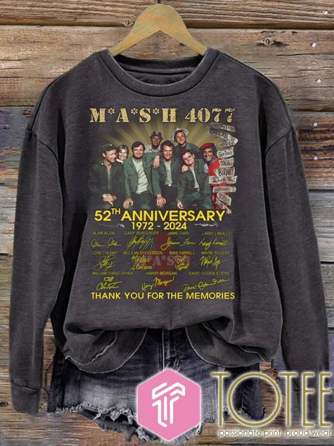 52Th Anniversary 1972-2024 Mash 4077 Signatures Sweatshirt