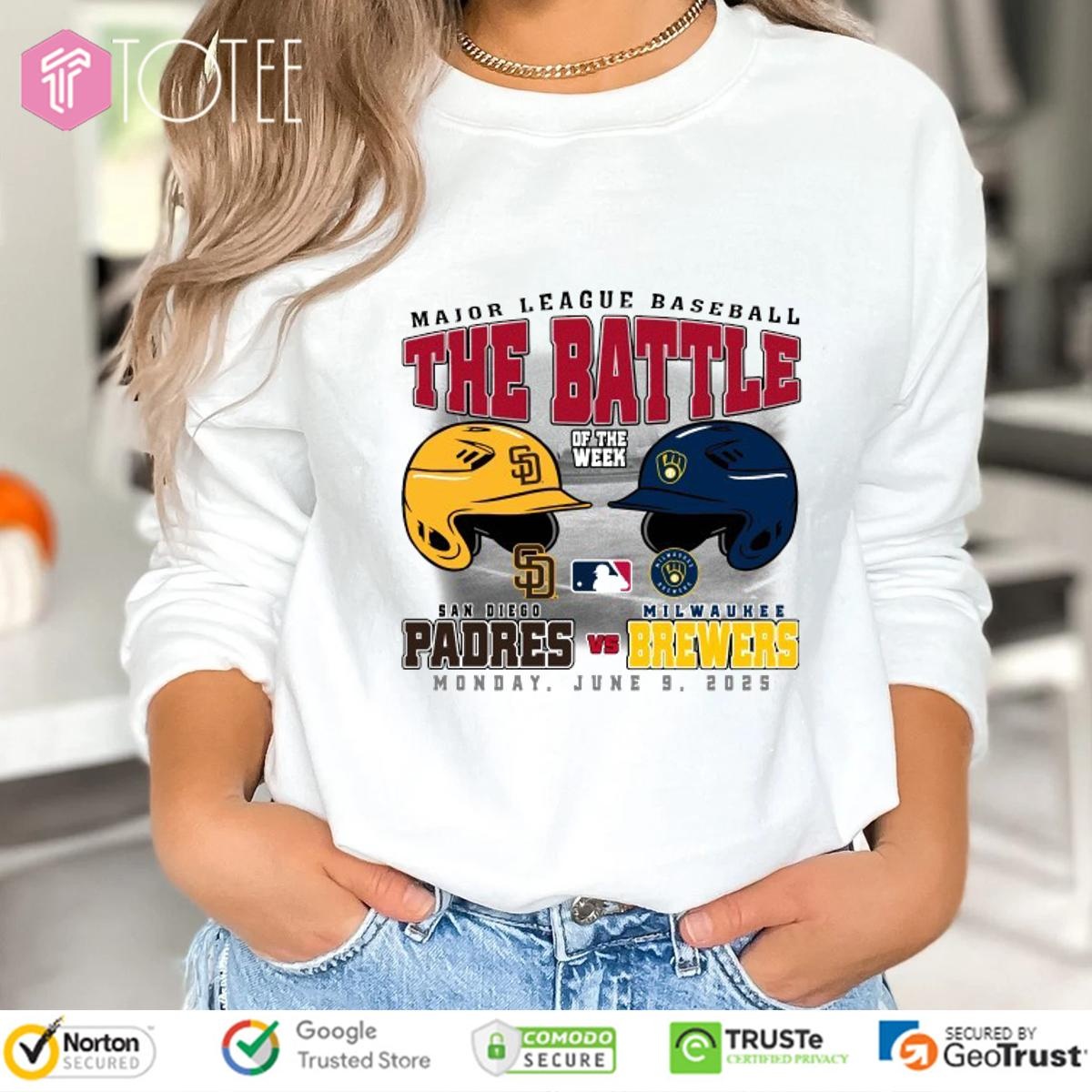 San Diego Padres Vs Milwaukee Brewers The Battle Of The Week Monday Sweatshirt